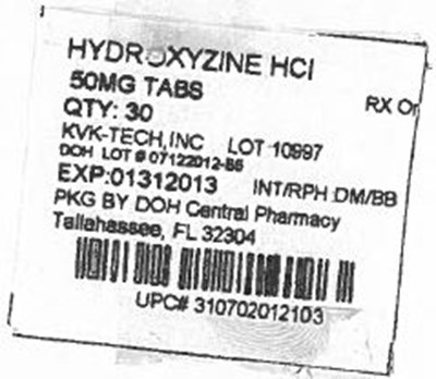 50mg Label (Hydroxyzine Hci 50mg Kvk Tech)